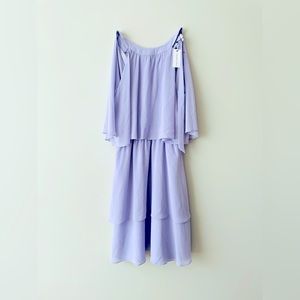 Cupcakes and Cashmere Livia Lilac Lavender Chiffon Tiered Ruffle Dress